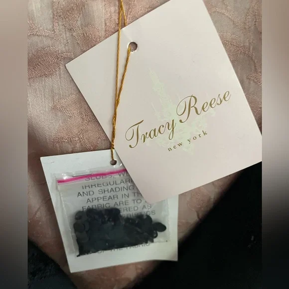 TRACY REESE Black Beaded Embroidered Silk Capelet Wrap Stole Hollywood Glamour M - Picture 10 of 11